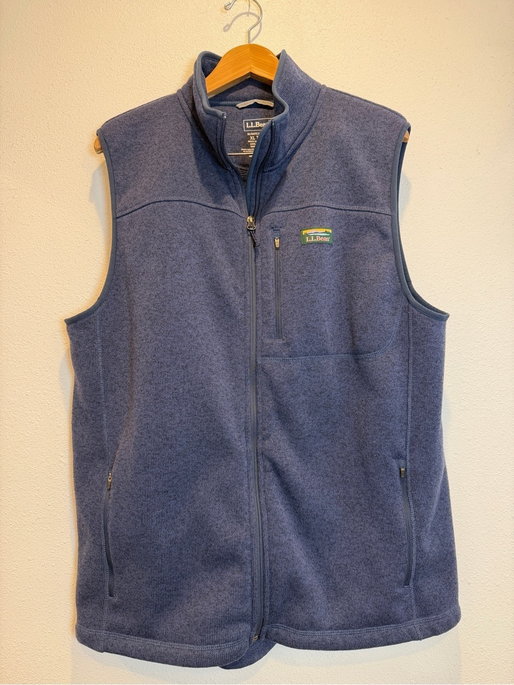 L.L.Bean Navy Men's Fleece Vest - XL Tall